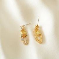1 Pair Elegant Simple Style Geometric Copper Zircon Drop Earrings main image 4