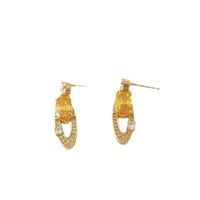 1 Pair Elegant Simple Style Geometric Copper Zircon Drop Earrings main image 2