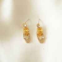 1 Paire Élégant Style Simple Géométrique Le Cuivre Zircon Boucles D'oreilles sku image 2