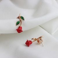 1 Pair Elegant Sweet Rose Copper Ear Studs main image 2