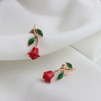 1 Pair Elegant Sweet Rose Copper Ear Studs main image 3