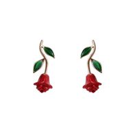 1 Pair Elegant Sweet Rose Copper Ear Studs main image 5