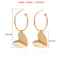 1 Pair Casual Simple Style Heart Shape Plating Alloy Drop Earrings main image 2