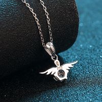 Elegant Simple Style Angel Wings Sterling Silver Plating Moissanite Zircon Pendant Necklace 1 Piece main image 5
