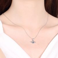 Elegant Simple Style Angel Wings Sterling Silver Plating Moissanite Zircon Pendant Necklace 1 Piece main image 3