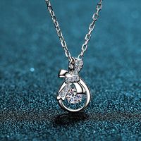 Elegant Simple Style Purse Sterling Silver Plating Moissanite Pendant Necklace 1 Piece main image 6
