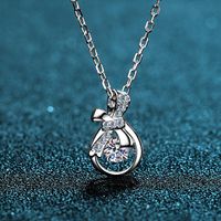 Elegant Simple Style Purse Sterling Silver Plating Moissanite Pendant Necklace 1 Piece sku image 1