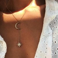 Elegant Simple Style Star Moon Alloy Plating Women's Pendant Necklace 1 Piece main image 1