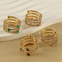 Casual Simple Style Geometric Stainless Steel Zircon Open Rings 1 Piece main image 1