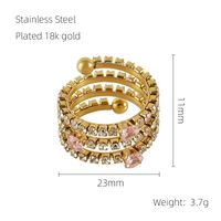 Casual Simple Style Geometric Stainless Steel Zircon Open Rings 1 Piece main image 2