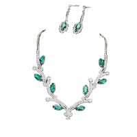 Artificial Crystal Copper Elegant Glam Leaves Rhinestones Jewelry Set main image 2