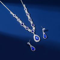 Artificial Crystal Copper Elegant Glam Water Droplets Jewelry Set main image 2