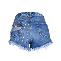 Women's Holiday Daily Streetwear Rivet Shorts Washed Jeans main image 3