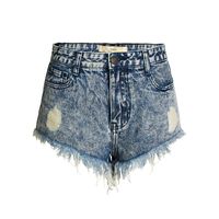 Women's Holiday Daily Streetwear Rivet Shorts Washed Jeans main image 4