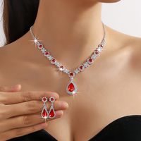 Artificial Crystal Copper Elegant Glam Water Droplets Jewelry Set main image 3
