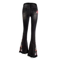 Women's Holiday Daily Streetwear Flower Full Length Washed Flared Pants main image 2
