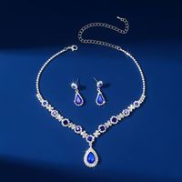 Artificial Crystal Copper Elegant Glam Water Droplets Jewelry Set main image 5