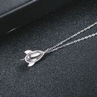 Sterling Silver Casual Simple Style Classic Style Inlay Spacecraft Glass Stone Pendant Necklace main image 7