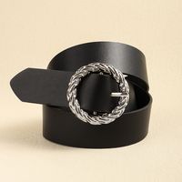 Vintage Style Simple Style Solid Color Pu Leather Belt Buckle PU Artificial Leather Women's Leather Belts main image 6