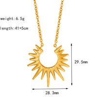 Acero Inoxidable Chapados en oro de 18k Casual Estilo Simple Sol Collar sku image 2