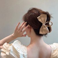 Women's Elegant Sweet Bow Knot Satin Metal Hair Claws main image 4