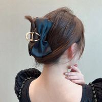 Women's Elegant Sweet Bow Knot Satin Metal Hair Claws main image 3