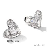 1 Pair Basic Modern Style Heart Shape Sterling Silver Gold Plated Silver Plated Ear Studs main image 2