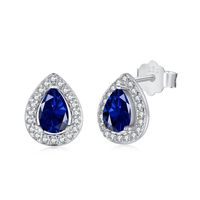 Simple Style Shiny Water Droplets Sterling Silver Plating Inlay Zircon Ear Studs 1 Pair sku image 4