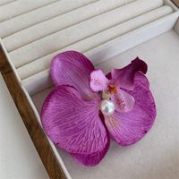 IG Style Sweet Flower Cloth Inlay Pearl Hair Clip Hair Claws 1 Piece sku image 1
