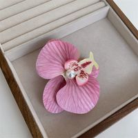 IG Style Sweet Flower Cloth Inlay Pearl Hair Clip Hair Claws 1 Piece sku image 2