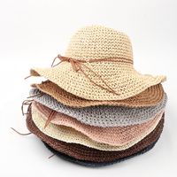 Women's Casual Beach Solid Color Big Eaves Sun Hat main image 2