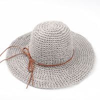 Women's Casual Beach Solid Color Big Eaves Sun Hat sku image 3