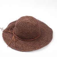Women's Casual Beach Solid Color Big Eaves Sun Hat sku image 5