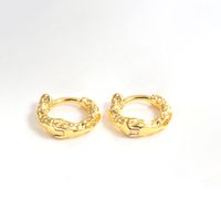 Simple Style Solid Color Copper Plating Pleated Earrings 1 Pair sku image 1