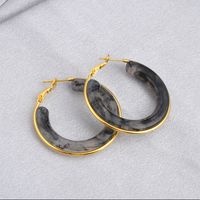Retro Color Block Resin Copper Plating Women's Earrings 1 Pair sku image 2
