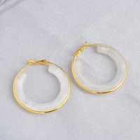 Retro Color Block Resin Copper Plating Women's Earrings 1 Pair sku image 3