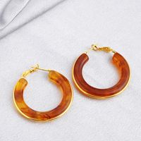 Retro Color Block Resin Copper Plating Women's Earrings 1 Pair sku image 1