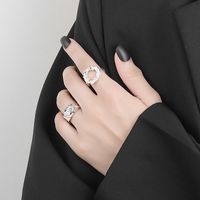 Simple Style Irregular Solid Color Copper Plating Pleated Open Rings 1 Piece main image 4