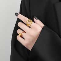 Simple Style Geometric Copper Plating Pleated Open Rings 1 Piece main image 2