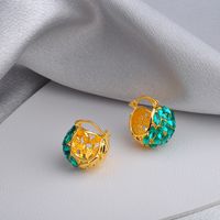 Simple Style Classic Style Solid Color Copper Inlay Zircon Earrings 1 Pair main image 5