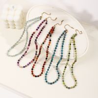 Retro Printing Artificial Crystal Agate Beaded Women's Necklace 1 Piece main image 6