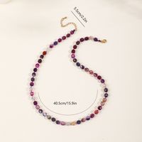Retro Printing Artificial Crystal Agate Beaded Women's Necklace 1 Piece main image 2
