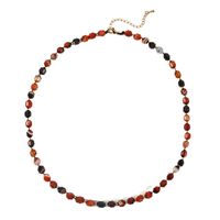Retro Printing Artificial Crystal Agate Beaded Women's Necklace 1 Piece main image 3