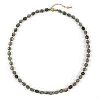 Retro Printing Artificial Crystal Agate Beaded Women's Necklace 1 Piece sku image 4