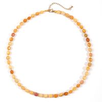 Retro Printing Artificial Crystal Agate Beaded Women's Necklace 1 Piece sku image 3