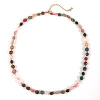 Retro Printing Artificial Crystal Agate Beaded Women's Necklace 1 Piece sku image 7