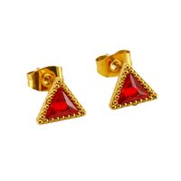 Casual Simple Style Geometric Stainless Steel Zircon Ear Studs 1 Pair main image 4