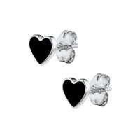 Multicolor Epoxy Heart-shaped Earrings Simple Compact Wild Earrings sku image 10