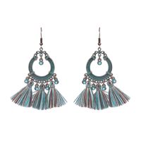 1 Pair Hip-Hop Retro Solid Color Inlay Alloy Turquoise Drop Earrings sku image 10