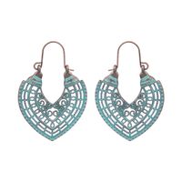 1 Pair Hip-Hop Retro Solid Color Inlay Alloy Turquoise Drop Earrings sku image 1